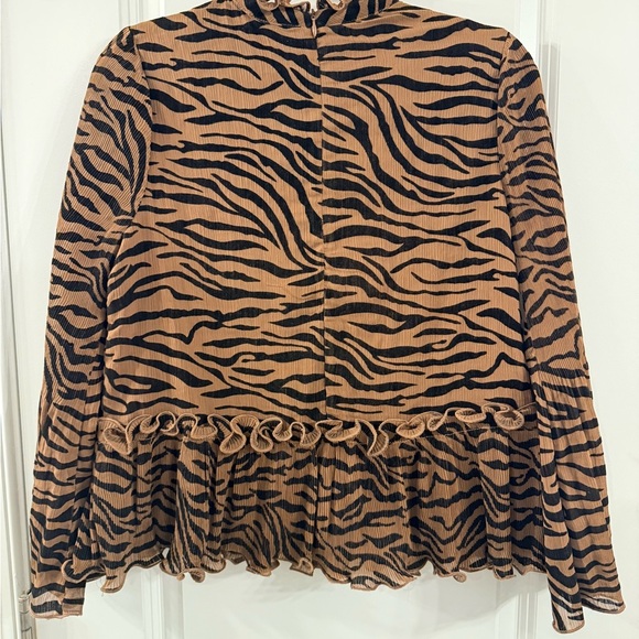 THML Brown and Black Animal Print Blouse - Picture 6 of 7